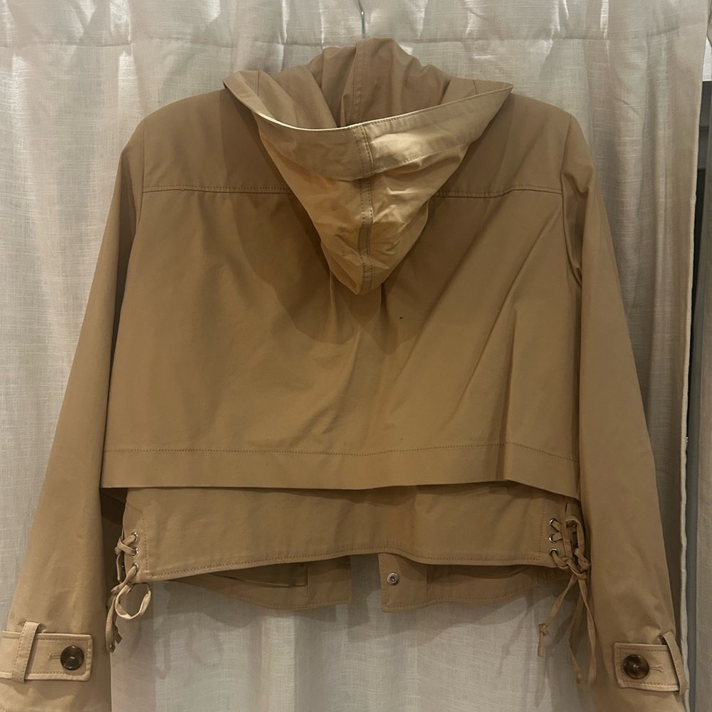 ba&sh Cropped Hooded Trench Jacket in Beige - Picture 9 of 9